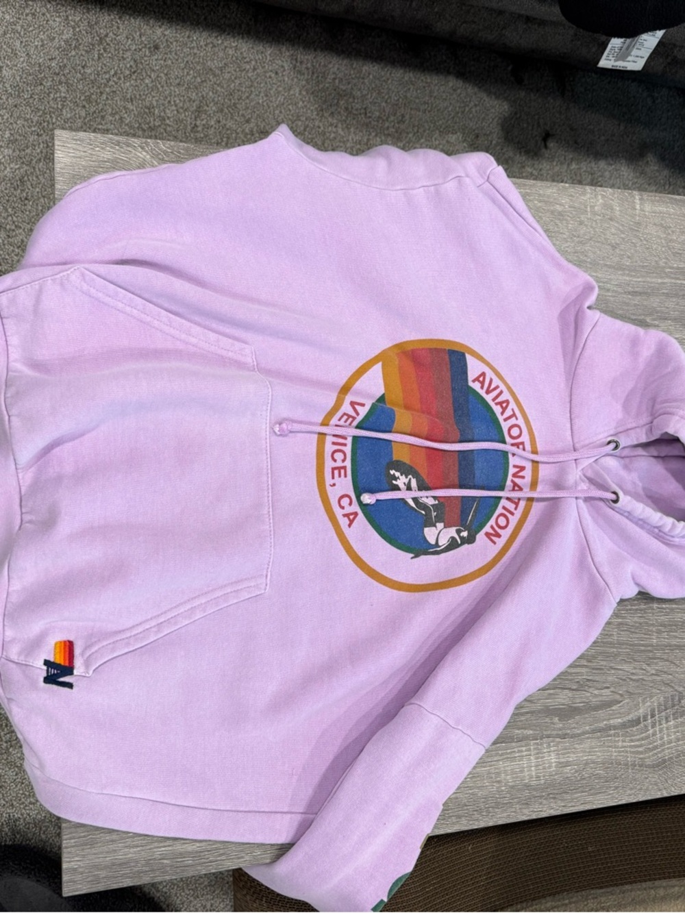 Aviator Nation Lavender Rainbow Logo Hoodie